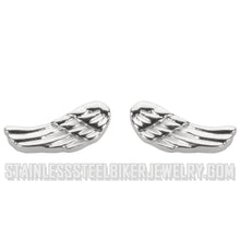Load image into Gallery viewer, Heavy Metal Jewelry Angel Wing Earrings Stainless Steel Post &amp; Nut