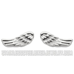 Heavy Metal Jewelry Angel Wing Earrings Stainless Steel Post & Nut