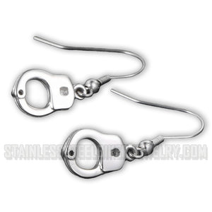 Heavy Metal Jewelry Small Ladies Handcuff Earrings Stainless Steel