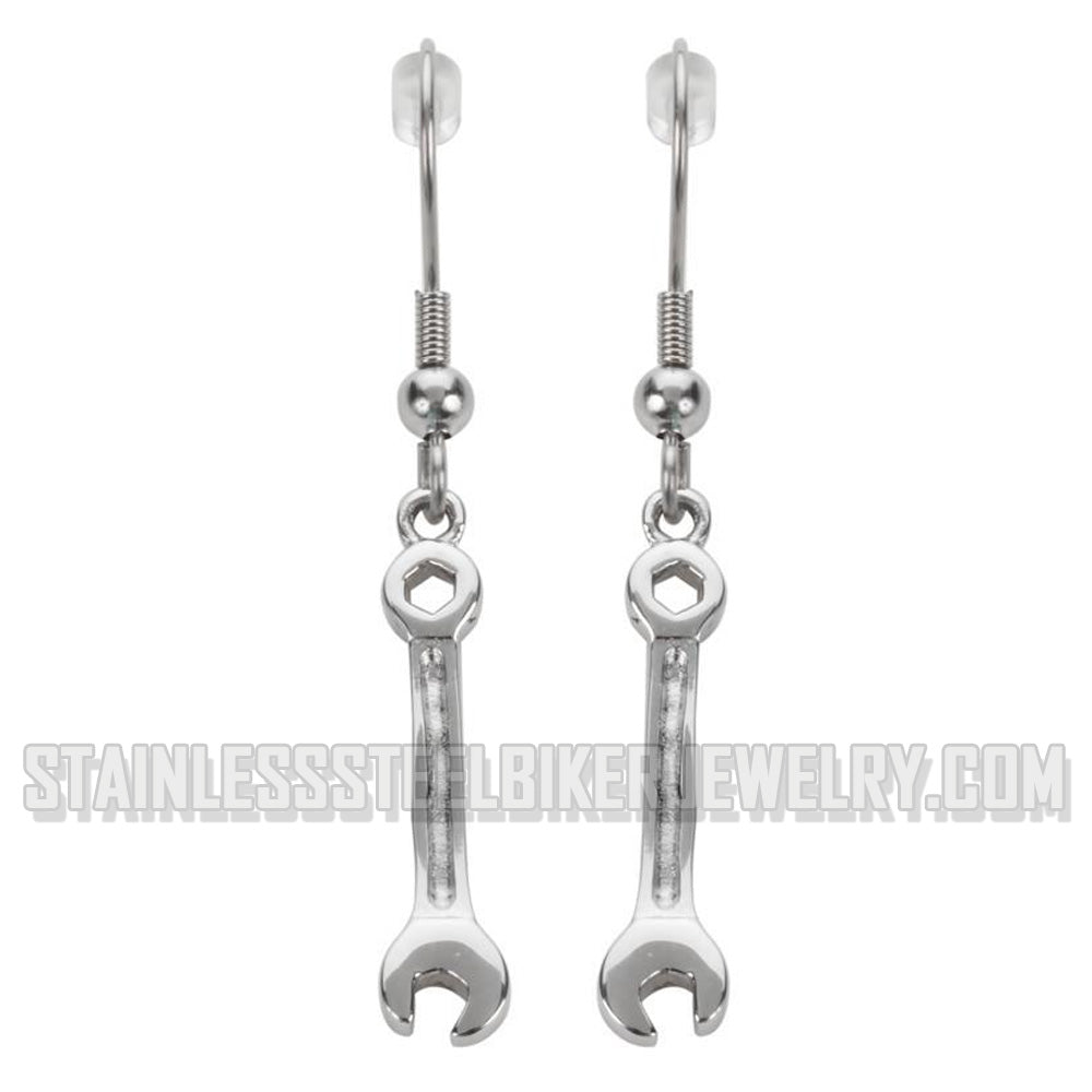 Heavy Metal Jewelry Ladies Wrench French Wire Earrings Stainless Steel