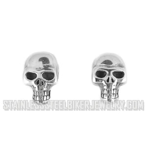 Heavy Metal Jewelry Ladies Skull Earrings Post & Nut Stainless Steel