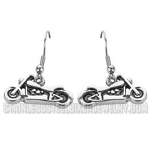 Load image into Gallery viewer, Jewelry Ladies Dangle Motorcycle French Wire Earrings Stainless Steel