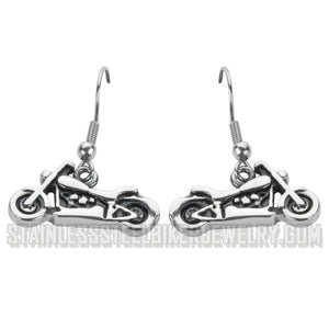 Jewelry Ladies Dangle Motorcycle French Wire Earrings Stainless Steel