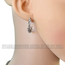 Load image into Gallery viewer, Heavy Metal Jewelry Ladies Barbed Wire Hoop Earrings Stainless Steel