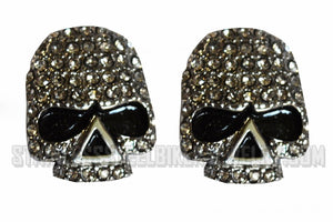 Heavy Metal Jewelry Ladies Bling Willie G Skull Post & Nut Earrings Stainless Steel