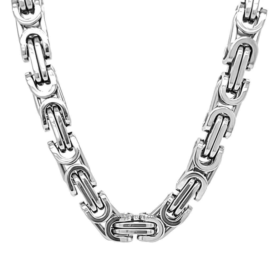 Stainless Steel 6mm Byzantine Necklace