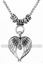 Load image into Gallery viewer, Heavy Metal Jewelry Ladies Angel Wing Heart Pendant Necklace Stainless Steel