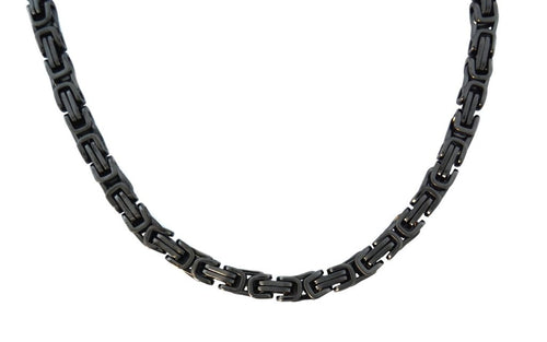 Gunmetal Stainless Steel 6mm Byzantine Necklace