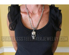Load image into Gallery viewer, Biker Jewelry&#39;s Men&#39;s Skull Pendant Necklace Stainless Steel