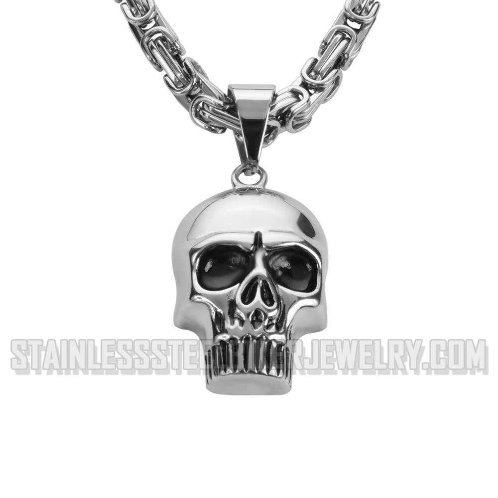 Heavy Metal Jewelry Men's Skull Pendant Necklace Stainless Steel