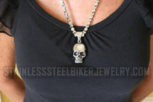 Load image into Gallery viewer, Heavy Metal Jewelry Men&#39;s Skull Pendant Necklace Stainless Steel