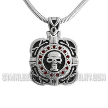 Load image into Gallery viewer, Heavy Metal Jewelry Skull Crystal Bling Pendant Necklace Stainless Steel