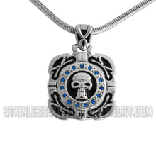 Load image into Gallery viewer, Heavy Metal Jewelry Skull Crystal Bling Pendant Necklace Stainless Steel