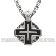 Heavy Metal Jewelry Circle Cross Pendant Necklace Stainless Steel Religious Jewelry SP1705