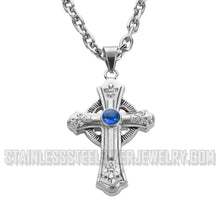 Load image into Gallery viewer, Heavy Metal Jewelry 2.75 inch Catholic Cross Pendant Necklace Stainless Steel Religious Jewelry