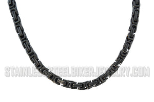 Heavy Metal Jewelry Men's Byzantine Necklace Stainless Steel