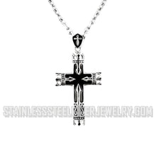 Load image into Gallery viewer, Heavy Metal Jewelry King Crown Cross Pendant Necklace Stainless Steel Religious Jewelry