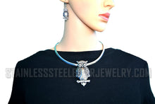 Load image into Gallery viewer, Heavy Metal Jewelry Ladies Owl Pendant Necklace Matching Earrings Set Stainless Steel