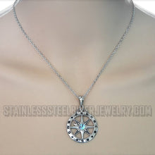 Load image into Gallery viewer, Abalone Compass Pendant Only with Adjustable 17 inch 21 inch Chain Necklace Stainless Steel