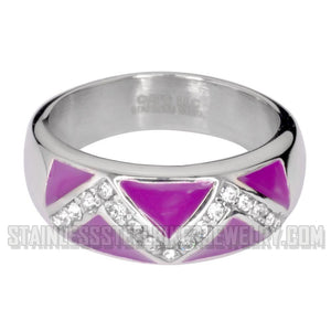 Heavy Metal Jewelry Ladies Art Deco Ring Stainless Steel (Variety of Colors)
