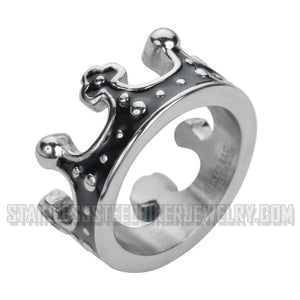 Heavy Metal Jewelry Ladies Motorcycle Crown Ring Stainless Steel