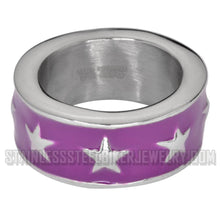 Load image into Gallery viewer, Heavy Metal Jewelry Ladies Star Ring Stainless Steel (Many Colors)