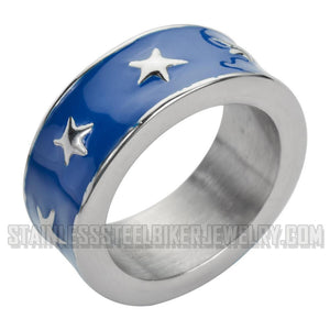 Heavy Metal Jewelry Ladies Star Ring Stainless Steel (Many Colors)