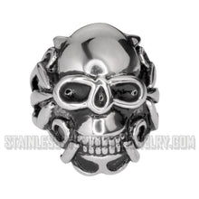 Load image into Gallery viewer, Heavy Metal Jewelry Men&#39;s Angel Skull Stainless Steel Ring