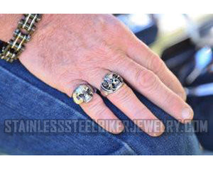 Heavy Metal Jewelry Men's Eye Patch Skull Stainless Steel Ring