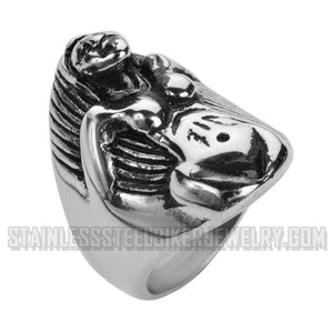 Heavy Metal Jewelry Men's Naked Lady Stainless Steel Ring