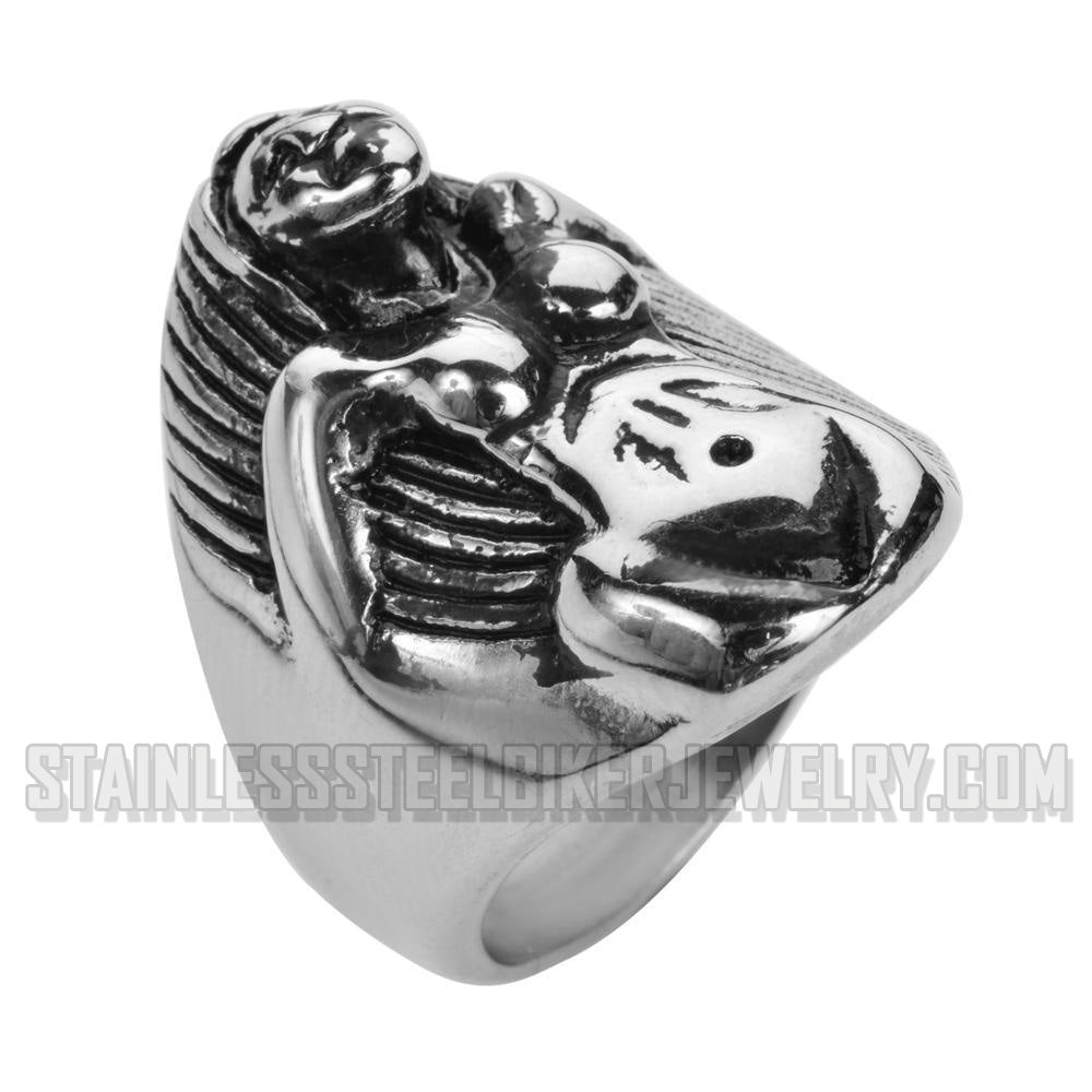 Heavy Metal Jewelry Men's Naked Lady Stainless Steel Ring