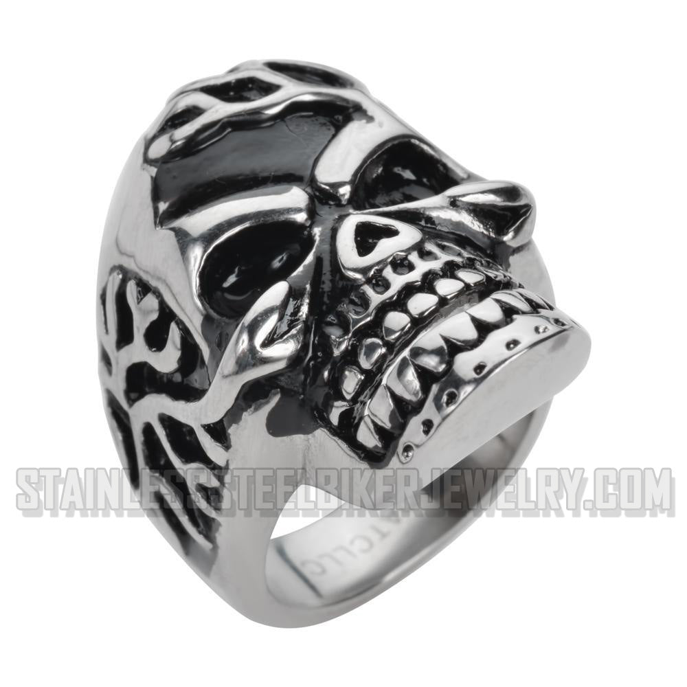 Heavy Metal Jewelry Men's Mad Man Skull Stainless Steel Ring
