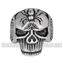 Load image into Gallery viewer, Heavy Metal Jewelry Men&#39;s Spider Skull Ring Stainless Steel