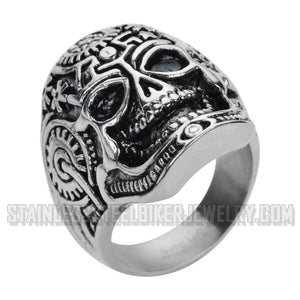 Heavy Metal Jewelry Men's Quantum Mechanical Skull Ring Stainless Steel