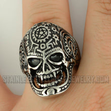 Load image into Gallery viewer, Heavy Metal Jewelry Men&#39;s Quantum Mechanical Skull Ring Stainless Steel