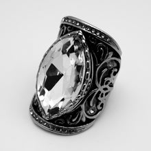 Load image into Gallery viewer, Ladies Fancy Crystal Ring Stainless Steel