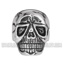 Load image into Gallery viewer, Heavy Metal Jewelry Men&#39;s Biker Skull Ring Stainless Steel