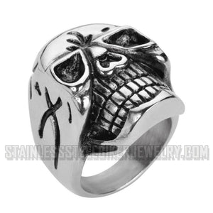 Heavy Metal Jewelry Men's Biker Skull Ring Stainless Steel