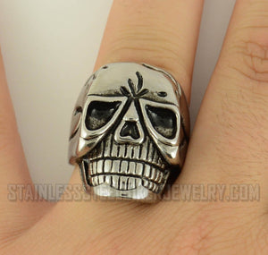 Heavy Metal Jewelry Men's Biker Skull Ring Stainless Steel
