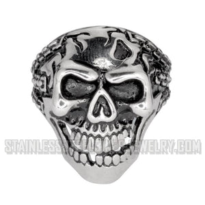 Heavy Metal Jewelry Men's Demon in Chains Stainless Steel Ring
