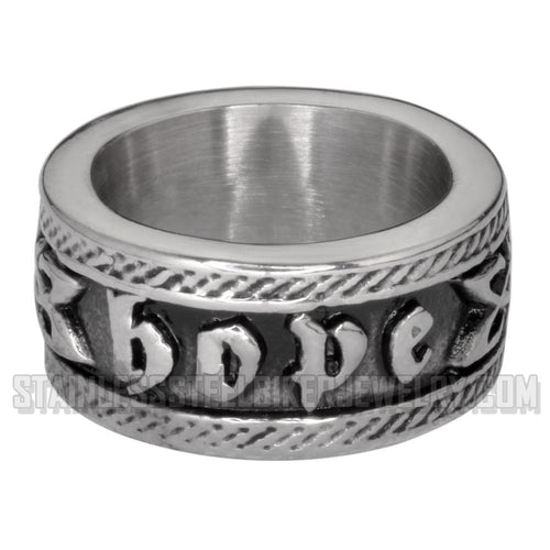 Heavy Metal Jewelry Ladies Hope Ring Stainless Steel