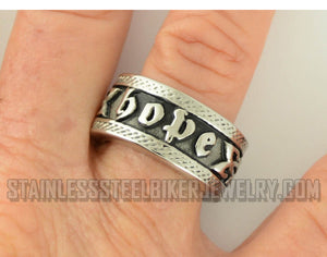 Heavy Metal Jewelry Ladies Hope Ring Stainless Steel