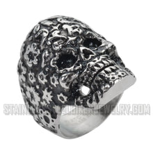 Load image into Gallery viewer, Heavy Metal Jewelry Ladies Flower Skull Ring Stainless Steel