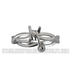 Heavy Metal Jewelry Ladies Barbed Wire Ring Stainless Steel