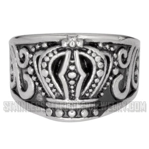 Heavy Metal Jewelry Ladies Royal Crown Ring Stainless Steel