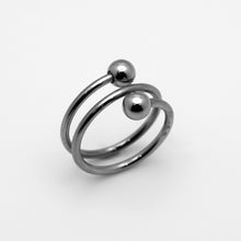 Load image into Gallery viewer, Spiral Wrapped Ring with End Balls Unisex Stainless Steel Ring SR10