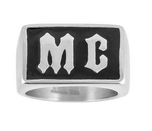 Heavy Metal Jewelry Men's MC Motorcycle Biker Ring Stainless Steel