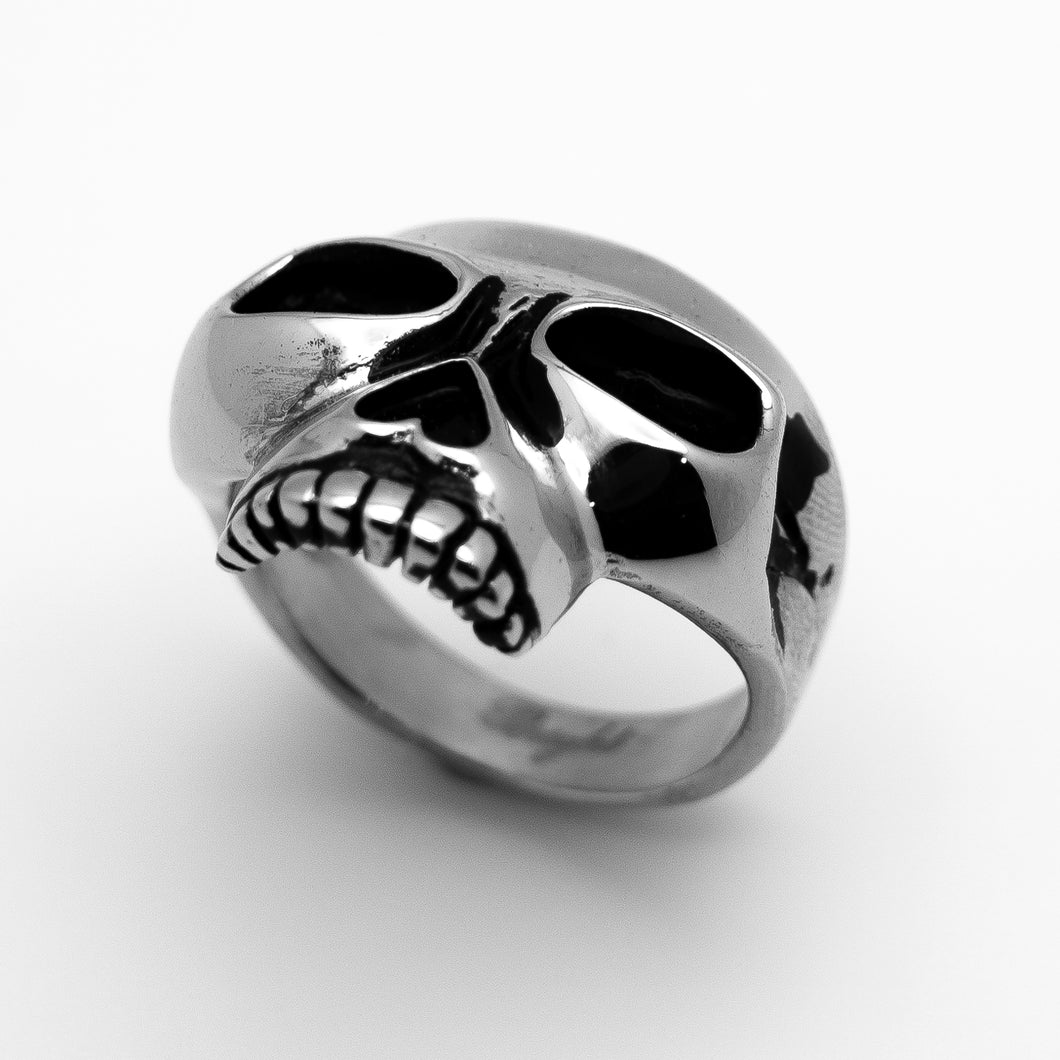 Stainless Steel Men’s Skull Biker Ring