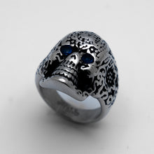 Load image into Gallery viewer, Heavy Metal Jewelry Ladies Tribal Tattoo Skull Ring Stainless Steel