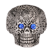 Load image into Gallery viewer, Heavy Metal Jewelry Ladies Tribal Tattoo Skull Ring Stainless Steel